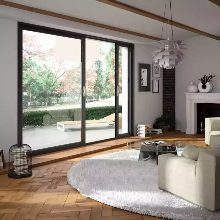 baie vitrée aluminium à galandage