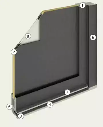 zoom technique porte d'entrée extérieure pvc