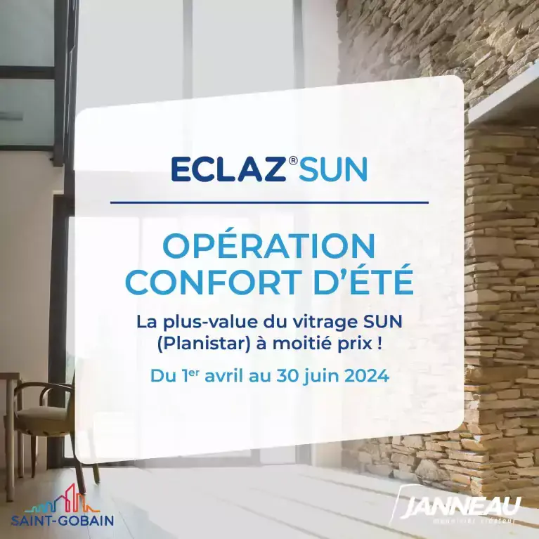 Opération de l'été Janneau sur le vitrage à controle solaire