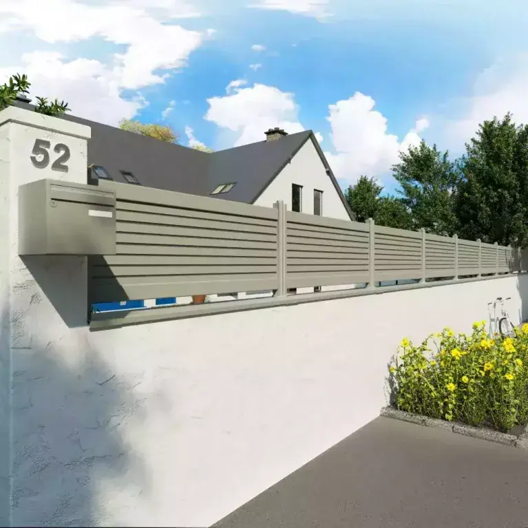 Clôture Aluminium Gris - Design Minimaliste et Fluide - L'Aigle
