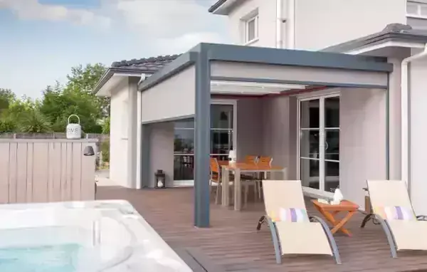 Pergola aluminium gris l'Aigle